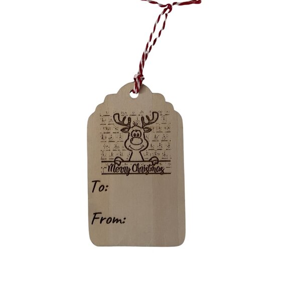 Christmas Gift Tags Ornaments Holiday Gift Tags Wood Gift Tags set of 6 - Picture 7 of 7